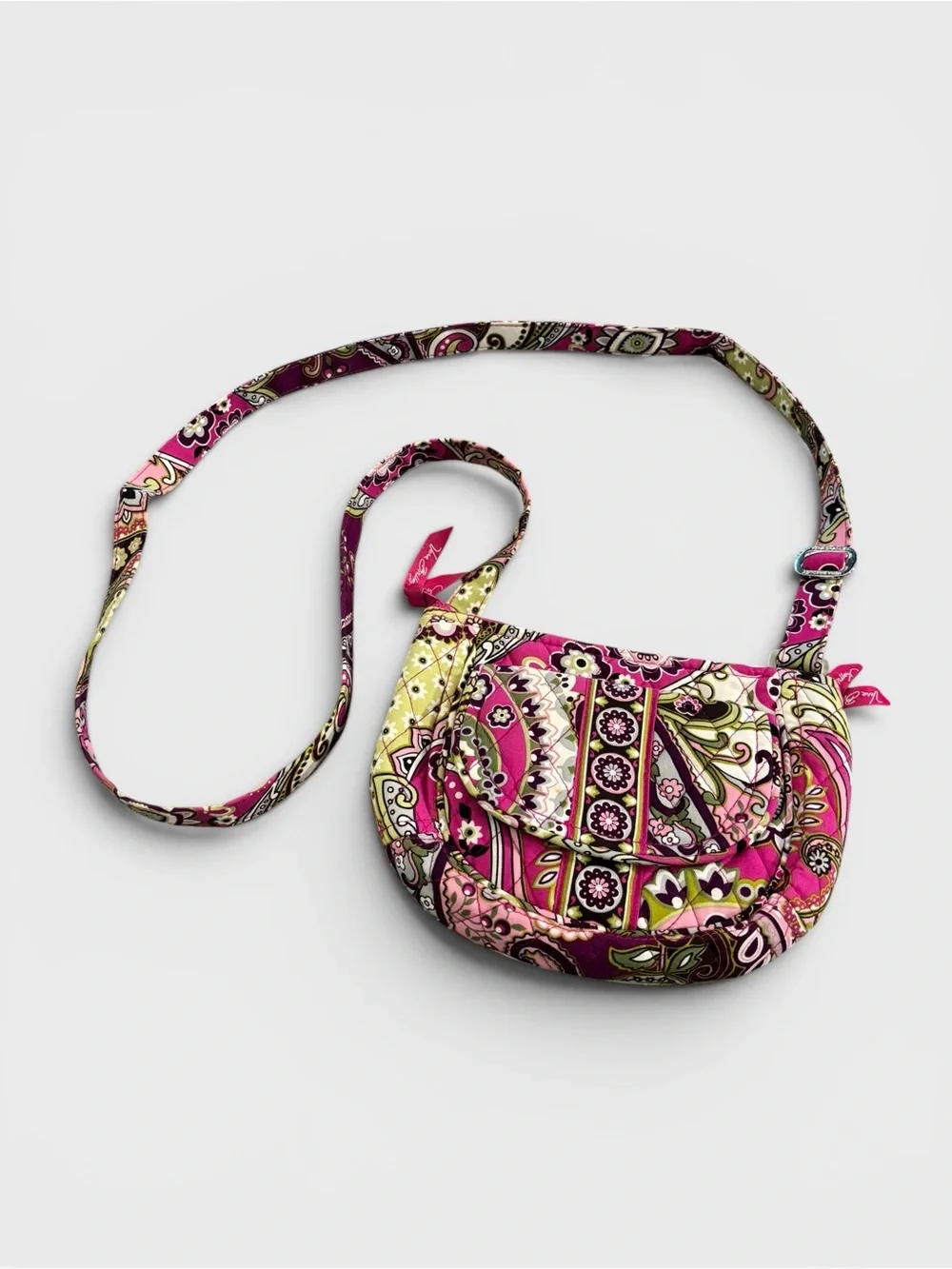 Vera Bradley Hot Pink Paisley Quilted Crossbody Bag